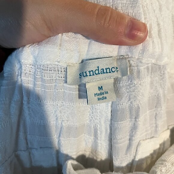 Sundance white cotton textured casual pants - Picture 4 of 5